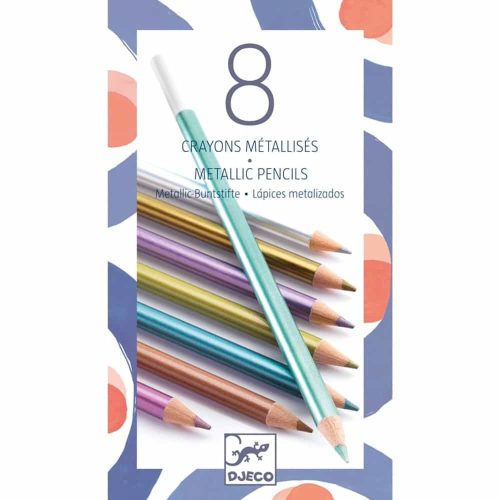 Djeco Színes ceruza készlet - 8 szín, metál - 8 metallic pencils