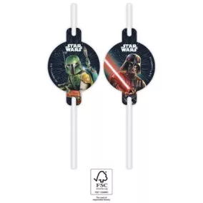 4db Papír szívószál STAR WARS GALAXY