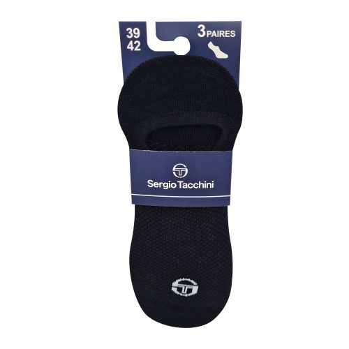 Sergio Tacchini footies légáteresztő pamut titokzokni - 3 pár/csomag - fekete - 39-42