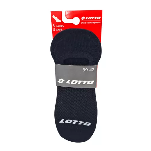 Lotto footies légáteresztő pamut titokzokni - 3 pár/csomag - fekete - 39-42
