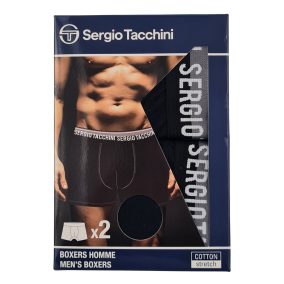   Sergio Tacchini férfi pamut boxeralsó - 2 db/csomag - fekete fehér felirattal - M