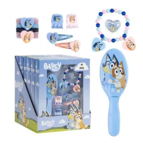   Bluey 4 részes szépségápolási készlet (hajgumi+hajcsat+karkötő+hajkefe)