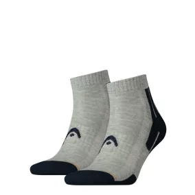   Head unisex sportzokni - légáteresztő félplüss talppal - rövid állású - 2 pár - szürke - 35-38