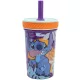 Stitch felboríthatatlan csúszásgátlós műanyag pohár szívószállal - 370ML