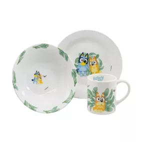   Bluey 3 részes kerámia étkészlet (lapostányér, mélytányér, bögre)