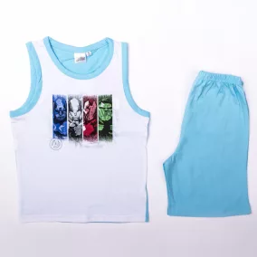   Bosszúállók kisfiú pamut nyári együttes - trikó-rövidnadrág szett - türkizkék - 128