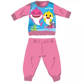   Baby Shark téli vastag baba pizsama - pamut flanel pizsama - rózsaszín - 86