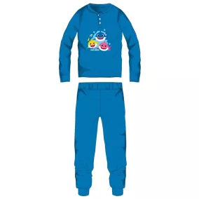   Baby Shark téli pamut gyerek pizsama - interlock pizsama - világoskék - 98