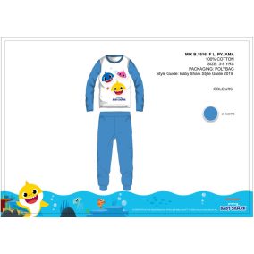   Baby Shark gyerek jersey pizsama - pamut pizsama - középkék - 98