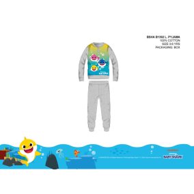   Baby Shark gyerek pizsama kisfiúknak - jersey pamut pizsama - szürke - 116