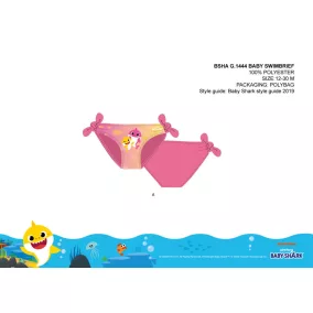   Baby Shark baba fürdőruha alsó kislányoknak - rózsaszín - 98