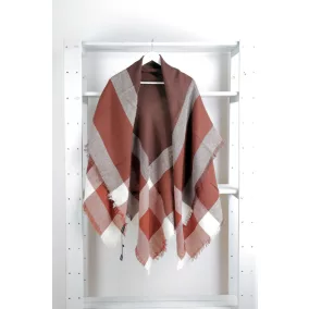 Cecilia Gallerani sál - 140x140 cm - barna skótkockás