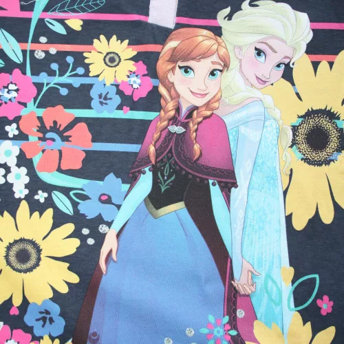 Hosszú vékony pamut gyerek pizsama - Jégvarázs - csíkos - Jersey - világosrózsaszín - 140