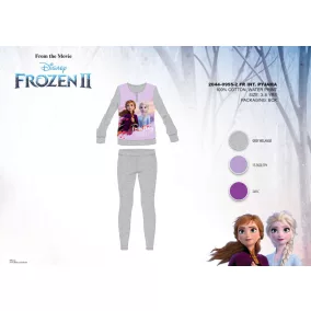   Téli pamut interlock gyerek pizsama - Disney Jégvarázs - szürke - 98
