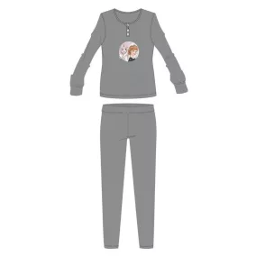   Disney Jégvarázs pamut flanel pizsama - téli vastag gyerek pizsama - szürke - 98