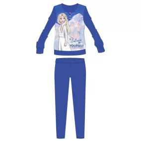   Disney Jégvarázs téli pamut gyerek pizsama - interlock pizsama - Believe in yourself felirattal - kék - 104