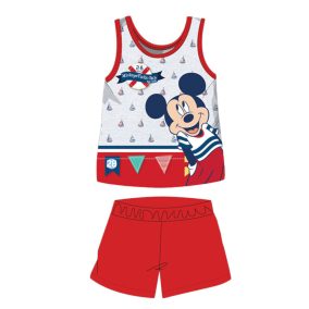   Nyári ujjatlan pamut baba pizsama - Disney Mickey egér - piros - 80