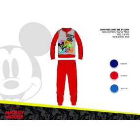   Téli pamut interlock gyerek pizsama - Disney Mickey egér - piros - 116