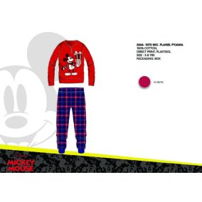   Téli vastag pamut gyerek pizsama - flanel pizsama - Disney Mickey egér - piros - 98