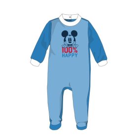   Disney Mickey egér baba velúr rugdalózó - középkék-fehér - 1-3 hónapos babának