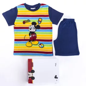   Mickey egér kisfiú pamut pizsama - rövid ujjú pizsama - nyári együttes - sötétkék - 104
