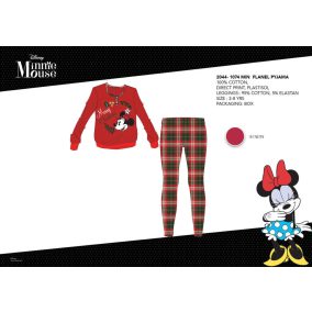   Téli vastag pamut gyerek pizsama - flanel pizsama - Disney Minnie egér - piros - 116