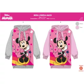   Disney Minnie egér kapucnis pulóver kislányoknak - szürke - 98