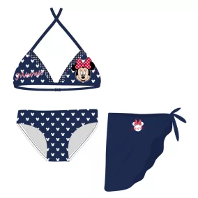   Disney Minnie egér fürdőruha szett - bikini háromszög felsőrésszel+szoknya kislányoknak - sötétkék - 128