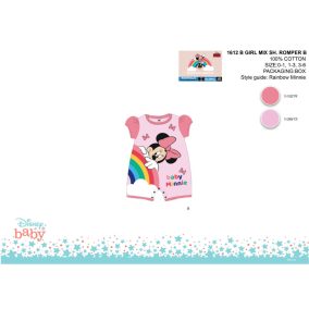   Disney Minnie egér nyári rövid ujjú baba rugdalózó - világosrózsaszín-rózsaszín - 1-3 hónapos babának