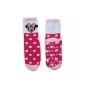   Csúszásgátlós gyerek bokazokni - Minnie egér - teliplüss- pöttyös - pink-fehér - 31-34