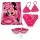 Disney Minnie Egér 3 részes strand szett (tornazsák+úszószemüveg+bikini fürdőruha szett) 5-6 éves korig