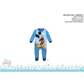   Disney Mickey egér baba rugdalózó - világoskék-sötétkék - 0-1 hónapos babának