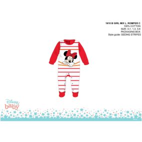   Disney Minnie egér baba rugdalózó - fehér-piros - 0-1 hónapos babának