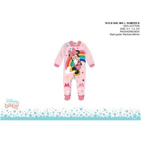   Disney Minnie egér baba rugdalózó - galléros - világosrózsaszín-rózsaszín - 1-3 hónapos babának