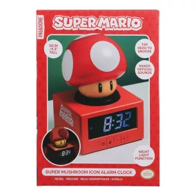 Super Mario gomba ébresztőóra éjszakai fénnyel