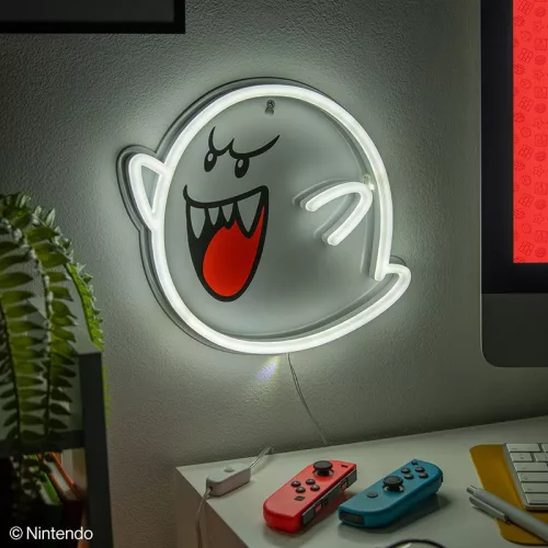 Super Mario - Boo falra szerelhető LED Neon hangulatvilágítás