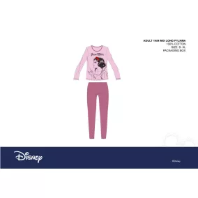  Disney Hófehérke női jersey pizsama - pamut pizsama - világosrózsaszín-lila - M