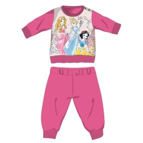   Disney Hercegnők téli pamut baba pizsama - interlock pizsama - pink - 80