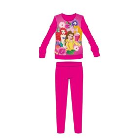   Disney Hercegnők téli vastag gyerek pizsama - pamut flanel pizsama - pink - 104