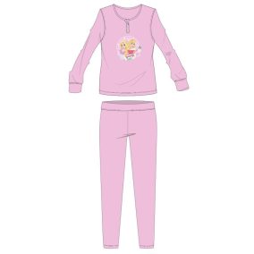   Disney Hercegnők pamut flanel pizsama - téli vastag gyerek pizsama - világosrózsaszín - 116