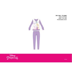   Disney Hercegnők vékony pamut gyerek pizsama - jersey pizsama - lila - 110