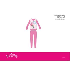   Disney Hercegnők vékony pamut gyerek pizsama - jersey pizsama - rózsaszín - 110