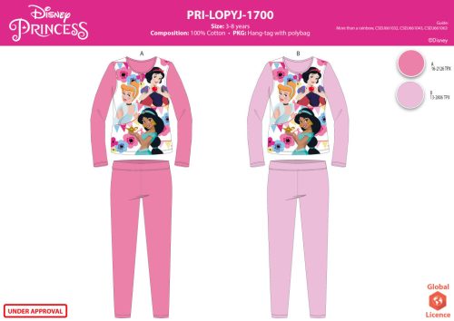 Disney Hercegnők jersey pamut pizsama - rózsaszín - 104