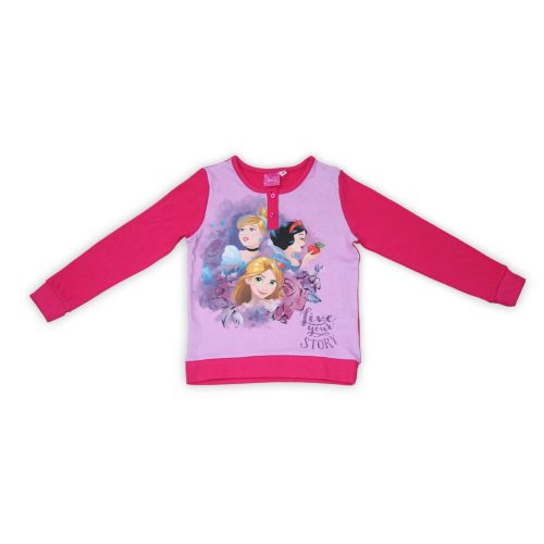Téli pamut gyerek pizsama - Disney Hercegnők - pink - 98