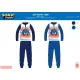Sonic jersey pamut pizsama - középkék - 98