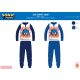 Sonic jersey pamut pizsama - sötétkék - 104