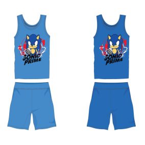   Sonic pamut nyári együttes - trikó-rövidnadrág szett - középkék - 98