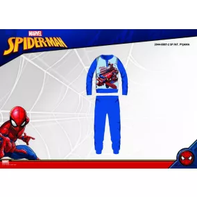   Téli pamut interlock gyerek pizsama - Pókember - középkék - 140