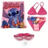 Disney Stitch 3 részes strand szett (tornazsák+úszószemüveg+bikini fürdőruha szett) 7-8 éves korig
