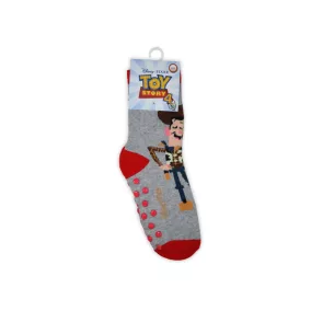   Csúszásgátlós gyerek bokazokni - Toy Story - teliplüss - szürke - 27-30